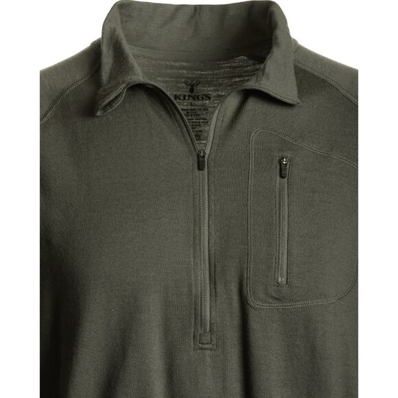 Kings Camo XKG Foundation 260 Merino Wool 1/4 Zip Pullover Olive Men's XL - Picture 9 of 9